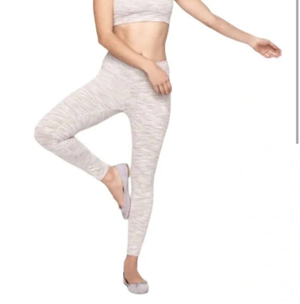 Outdoor Voices Oatmeal Space Dye Cream Leggings Women's Small Workout Base Layer